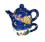 Portmeirion Studio For One Christmas Story Teapot Cup Santa Sleigh Stars. Fixed Price $34.99.