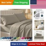 Soft 100% Cotton Bed Sheets King Size Set, 400 Tc Good Housekeeping Award Win.... Fixed Price $125.09.