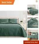 Soft Microfiber Queen Quilt Set With Leaf Pattern - Ultimate Comfort Bedding. Fixed Price $47.99.