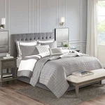 Lexington Gray 8-PIECE Full/queen Comforter And Quilt Set. Fixed Price $117.58.