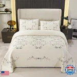 Mixinni Beige Quilted Bedspread 3-PIECE Set Queen Size Cotton Blend. Fixed Price $145.90.