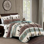 Jaba/wpm Teal/beige/burgundy Cowboy Desert Southwestern Print Bedspread. Fixed Price $67.91.