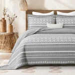 Gray & White Boho Queen - 100% Cotton Bedding Set.... Fixed Price $129.38.