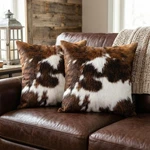 Tomwish Pack Of 2 Throw Pillow Covers Christmas Cowhide Printing Western 18X1.... Fixed Price $15.62.