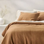 Casaluna Heavyweight Linen Blend Full/queen Brown Comforter Set. Fixed Price $80.00.