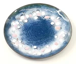 Vintage Metal Enamel Plate Raised Dots Round Dotted "h" Mark. Fixed Price $18.69.