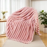 Exclusivo Mezcla Fleece Throw Blanket For Couch, Super Soft Striped Jacquard Bed. Fixed Price $25.99.