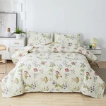Vintage Floral Quilts Full/queen Size Lightweight Bedspread Rustic Botanical .... Fixed Price $37.31.