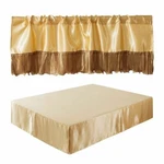 Tache Satin Gold Caramel Latte Platform Tailored Dust Ruffle 14" Bed Skirt. Fixed Price $27.72.