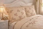 Set Of Livingquarters Alexa Standard Shams 20X26 Beige Quilted Floral Nwt. Fixed Price $49.99.