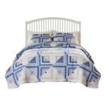 Benjara Binu 2PC Twin Size Quilt Set- Winter Log Cabin Blue White- Reversible. Fixed Price $89.96.