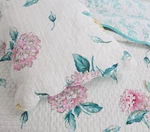 Spring Bloom 3PC King Quilt : Cozy Large Flower Garden Pink Blue Hydrangea. Fixed Price $79.45.