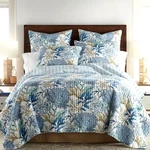 Mahina Euro Levtex Home Quilt Cotton Coral Beach Bay Ocean,nautica Full/queen. Fixed Price $127.25.