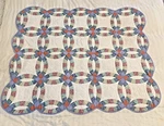 Lot Of 2 Handmade Amish Double Wedding Ring Quilts 58X48 Scallop Edge Vintage. Fixed Price $120.00.