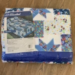 Vtg Beacon Star Patch Country Cottage Cabin Twin Full Quilt Blanke Blue Floral. Fixed Price $15.60.