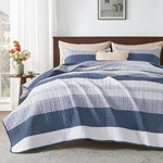 Andency Queen Quilt Bedding Set Mineral Blue, 3 Pieces Patchwork Summer Striped. Fixed Price $61.47.