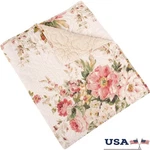 Floral Quilted Throw Blanket Soft Breathable Cotton Natural Comfort Home Decor. Fixed Price $49.53.