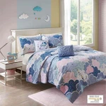 Cloud Reversible Cotton Quilt Set With Throw Pillows, Twin. Fixed Price $89.99.