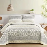 Wongs Queen/king 3-PCS Boho Quilt Set Bohemian Patchwork Microfiber Coverlet. Fixed Price $48.89.