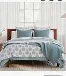 Coyuchi Twin Quilt Flores Tidal Reversible Cotton Handstitched Organic Nwt. Fixed Price $215.00.