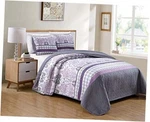 Kids Zone Home Linen Bedspread Set Damask Printed Pattern King/cal. Fixed Price $39.42.