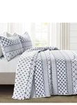 New Lush Decor Monique Blue White Art Pattern Full/queen Quilt & Shams Set 3PC. Fixed Price $84.59.