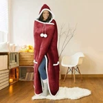 Hoodzy Faux Fur Hooded Blanket Burgundy 51" In 71". Fixed Price $29.99.