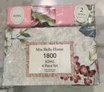 Mrs Bella Home King Bed Sheet Set Pink White Floral Pastel Design. Fixed Price $32.99.