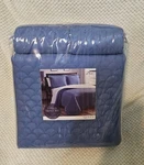 3 Piece Queen Quilt Set Style Demi Color Indigo 1 2 Pillow Shams New. Fixed Price $20.83.