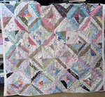 Vintage New Hour Glass Quilt Stripy Heavy 84X70 Hand Tied 4788. Fixed Price $49.99.