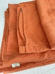 Superior Home City 3PC Bedspread 108X112 Pillows 23X37 Orange 100% Cotton Euc. Fixed Price $59.00.