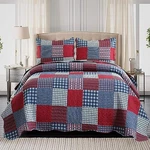 Ycosy Plaid Quilt Set Twin Size Country Patchwork Bedding Lightweight Rev.... Fixed Price $83.89.