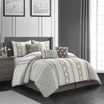 Stratford Park Jason 7-PIECE Comforter Set, Taupe, Bed Size Queen, ANTHONY7. Fixed Price $152.99.