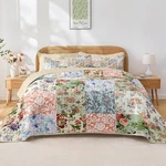 King Size Quilt Set, Vintage Floral Patchwork 3-PC Bedding, Lightweight Bedsprea. Fixed Price $71.03.