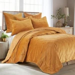 Levtex Home Calabria Gold Dot Stitch Velvet Microfiber King/cal Quilt Only. Fixed Price $63.65.