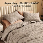Litanika Quilt Bedding 3PC Comforter & Shams Set, Super King, Light Coffee. Fixed Price $48.00.