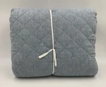 Pottery Barn Belgian Flax Diamond Full Queen Quilt Chambray Blue #9997W. Fixed Price $245.13.