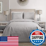 Fancy Linen Collection Embossed Coverlet Bedspread Size Set Solid. Fixed Price $45.41.