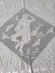 Antique French Linen & Lace Bedspread With Bats Nuit Filet Goddess. Fixed Price $1250.00.
