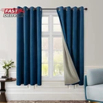 Homeideas Navy Blue Full Blackout Velvet CURTAINS,52 X 96 Inch Room Darkening Th. Fixed Price $54.47.