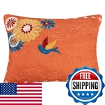 Barefoot Bungalow Topanga Pillow Sham, Standard, Orange. Fixed Price $41.90.