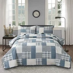 Ycosy King Size Plaid Quilts Blue White Stripes Bedspread Coverlets Reversible. Fixed Price $46.29.