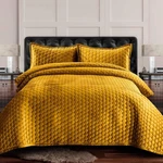 Lugano Gold Velvet King Quilt Set - Oversized 3 Piece Comforter & Shams. Fixed Price $149.99.
