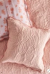 Anthropologie Iluka Euro Sham Cotton Floral Quilted Scalloped Coral New. Fixed Price $43.50.