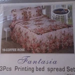 Smiling Home Fantasia Floral Coffee Rose Rectangular Bedspread Set For Bedroom. Fixed Price $120.54.