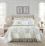Laura Ashley Bedford Green Quilt Set Reversible 100% Cotton All-season. Fixed Price $119.00.