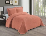 Linen Plus Embossed Coverlet Bedspread Set Oversized Solid Coral King/califor.... Fixed Price $34.88.