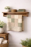 Vintage Solid Oak Wall Hanging Quilt Rack 42 Farmhouse Towel Bar Shelf. Fixed Price $97.00.