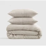 Quince Full/queen European Linen Duvet Cover Set Natural Chambray Msrp $189. Fixed Price $105.00.