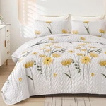 Dinjoy Floral Quilt Set California Size,yellow King,. Fixed Price $88.84.
